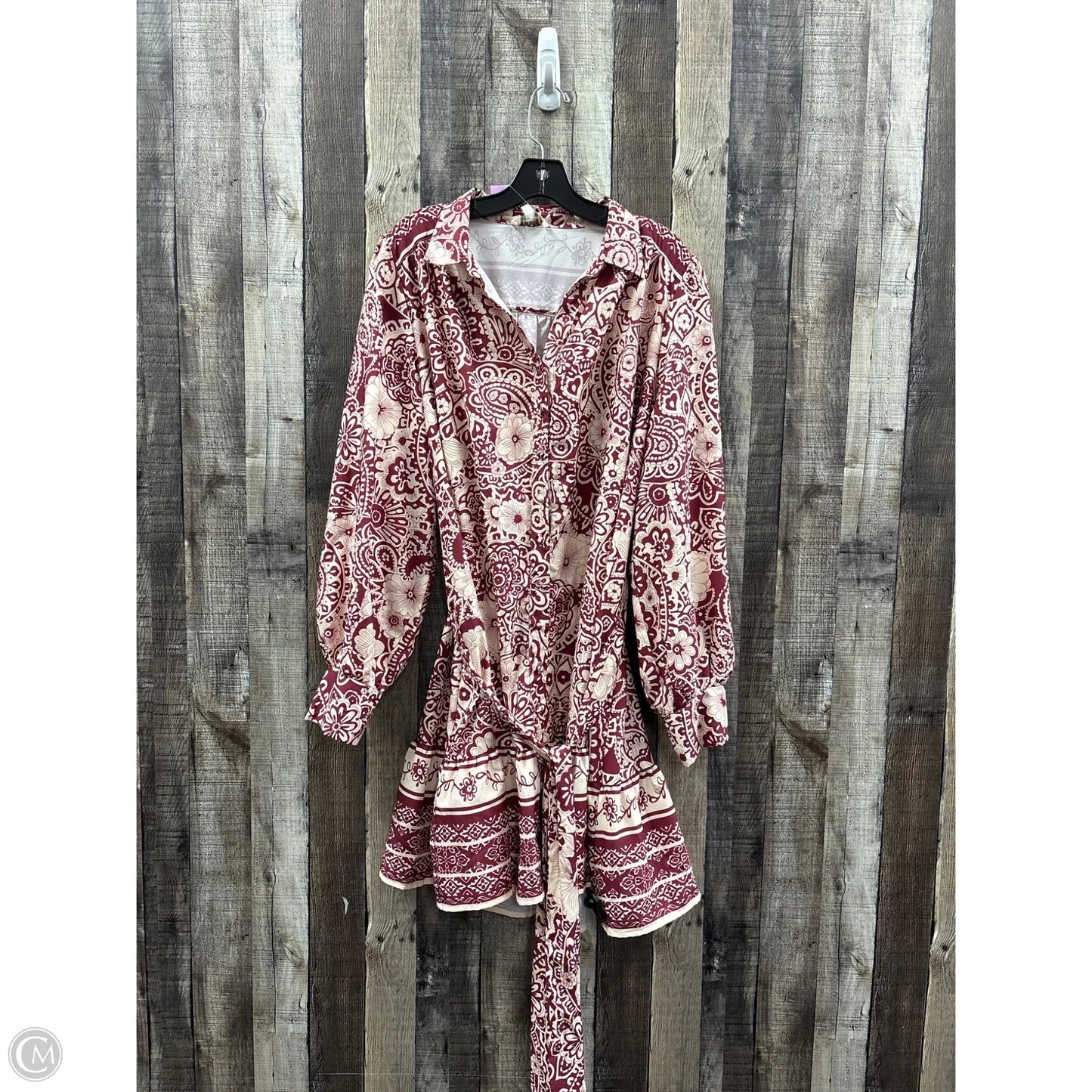 Dress Casual Short By Umgee In Cream & Red, Size: 1x