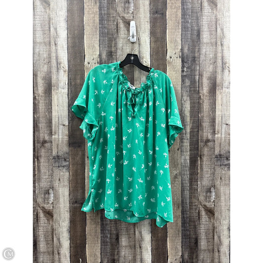 Top Short Sleeve By Liz Claiborne In Green, Size: 2x