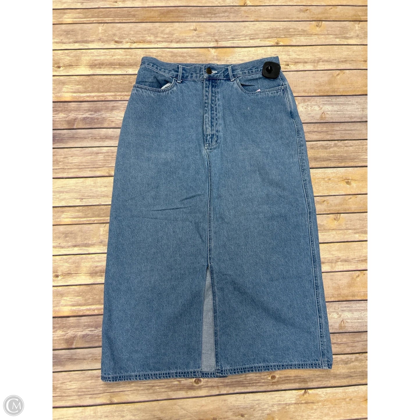 Skirt Midi By L.l. Bean In Blue Denim, Size: 12p