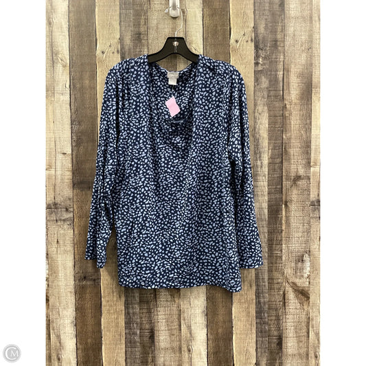 Top Long Sleeve By Chicos In Blue, Size: Xl