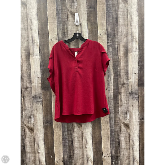 Top Short Sleeve By Cme In Red, Size: Xl