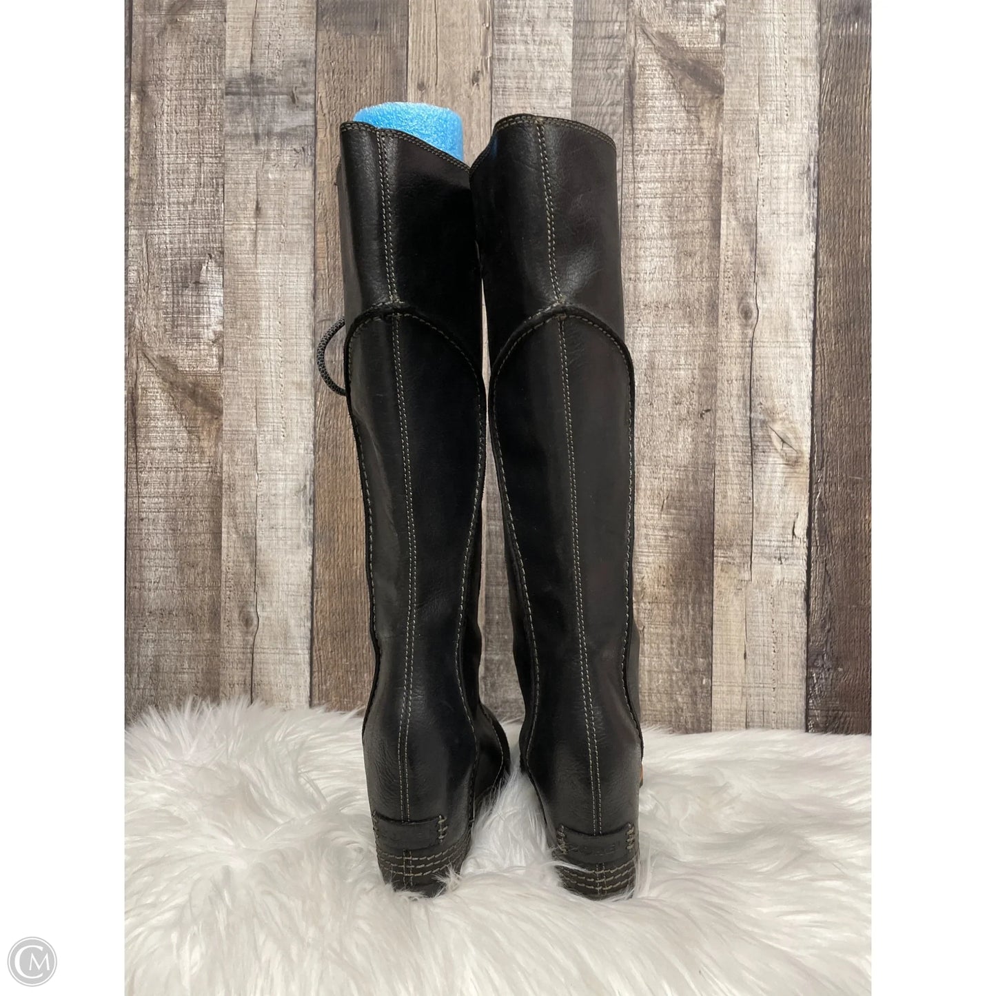 Boots Knee Heels By Sorel In Black & Grey, Size: 7