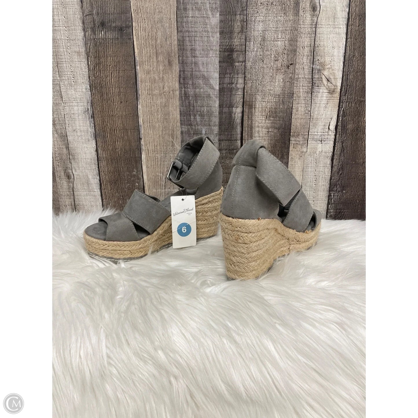 Sandals Heels Wedge By Universal Thread In Grey, Size: 6