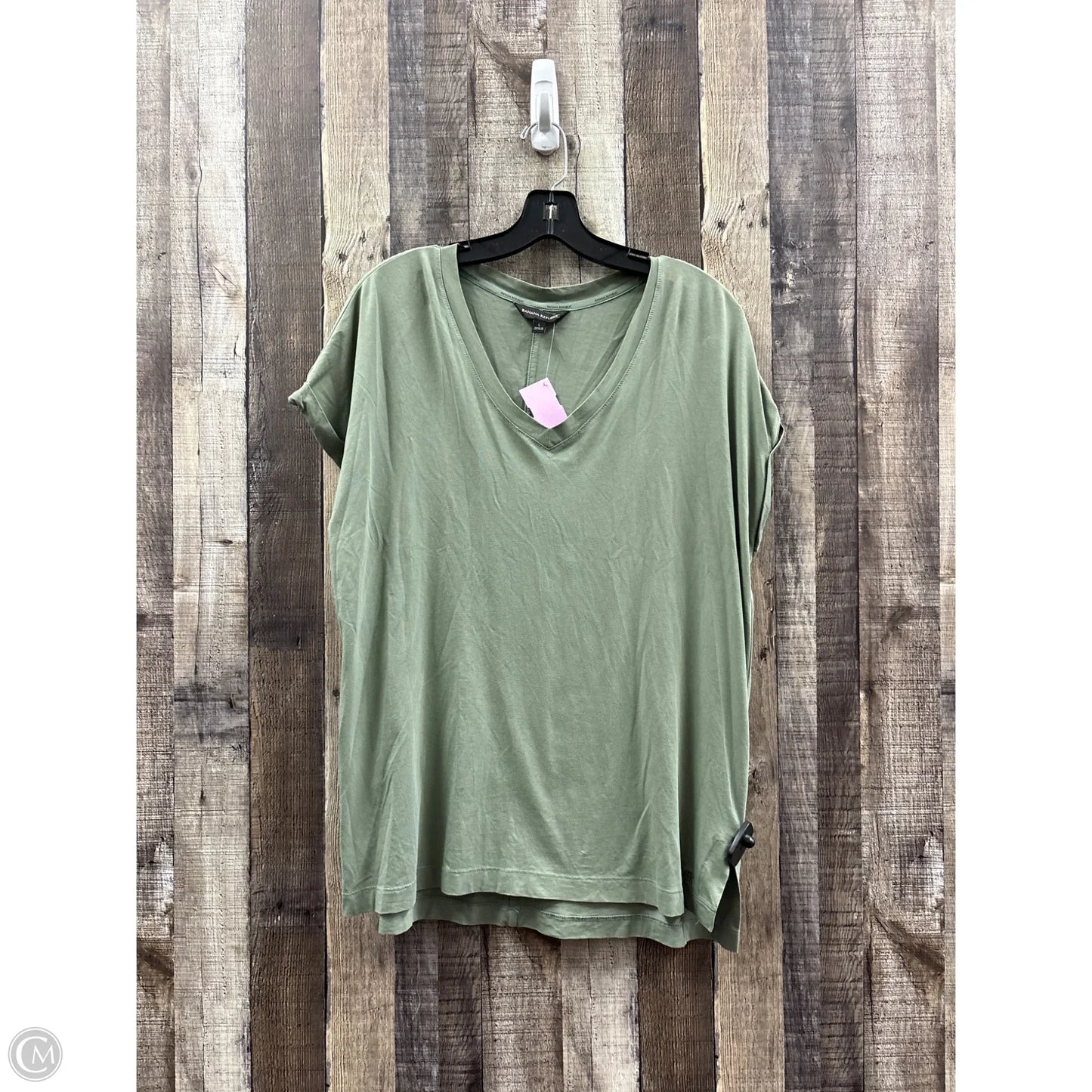 Top Short Sleeve By Banana Republic In Green, Size: L
