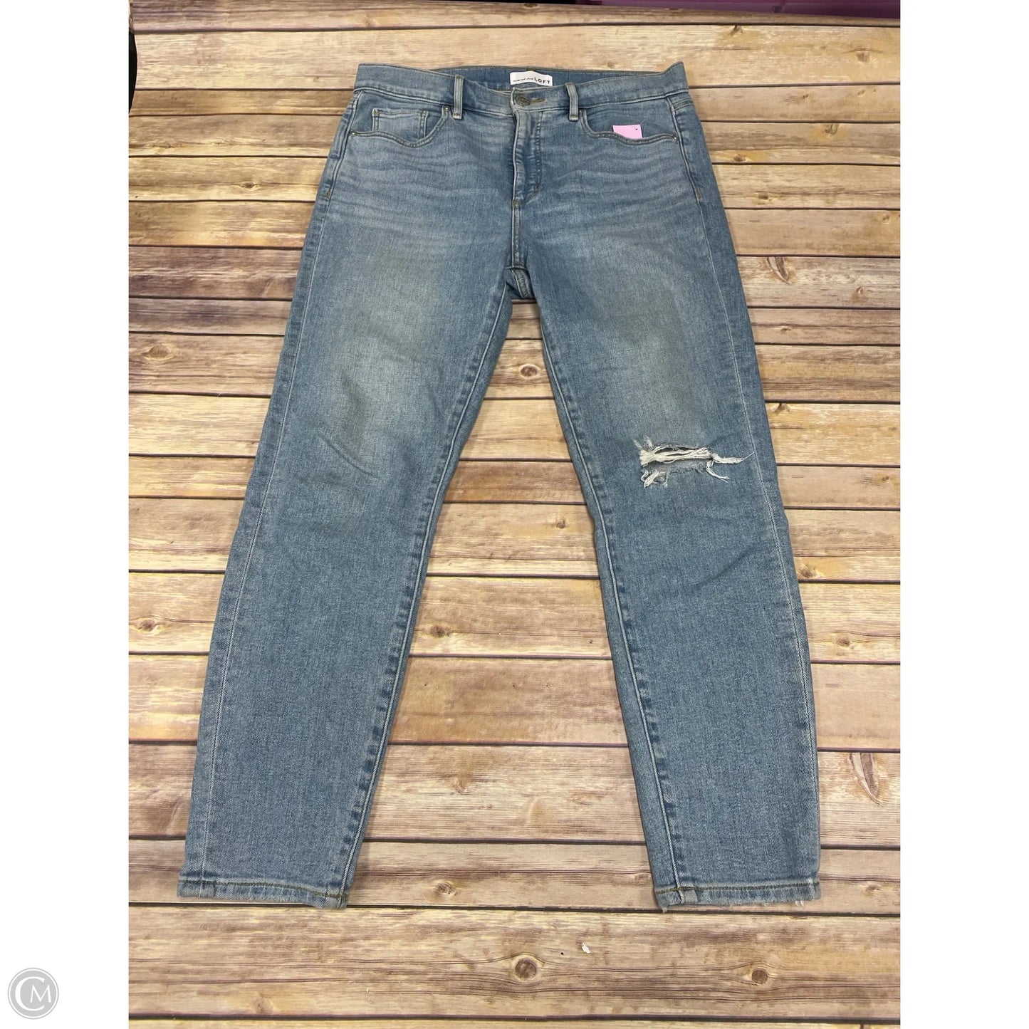Jeans Skinny By Loft In Blue Denim, Size: 10