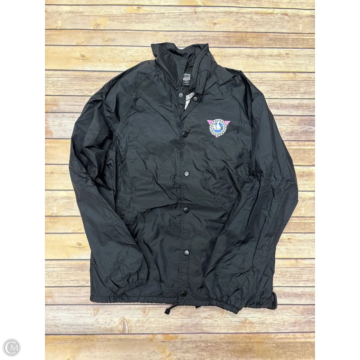 Jacket Windbreaker By Vans In Black, Size: M