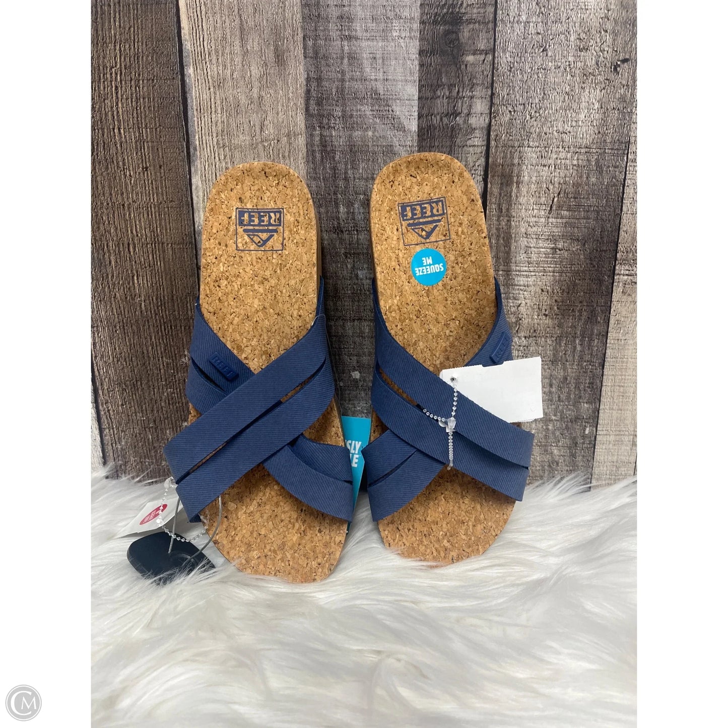 Sandals Heels Wedge By Reef In Blue, Size: 7
