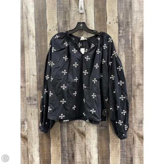 Top Long Sleeve By Ana In Black & White, Size: L