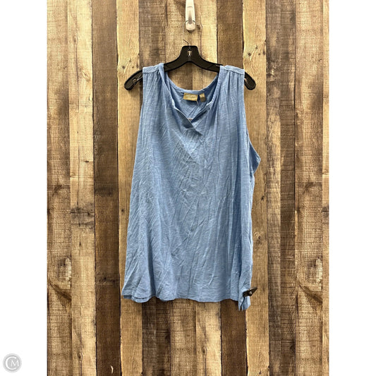Top Sleeveless By D&co. In Blue, Size: 3x