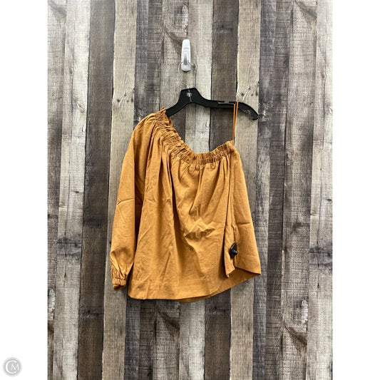 Top Long Sleeve By Evereve In Gold, Size: Xs