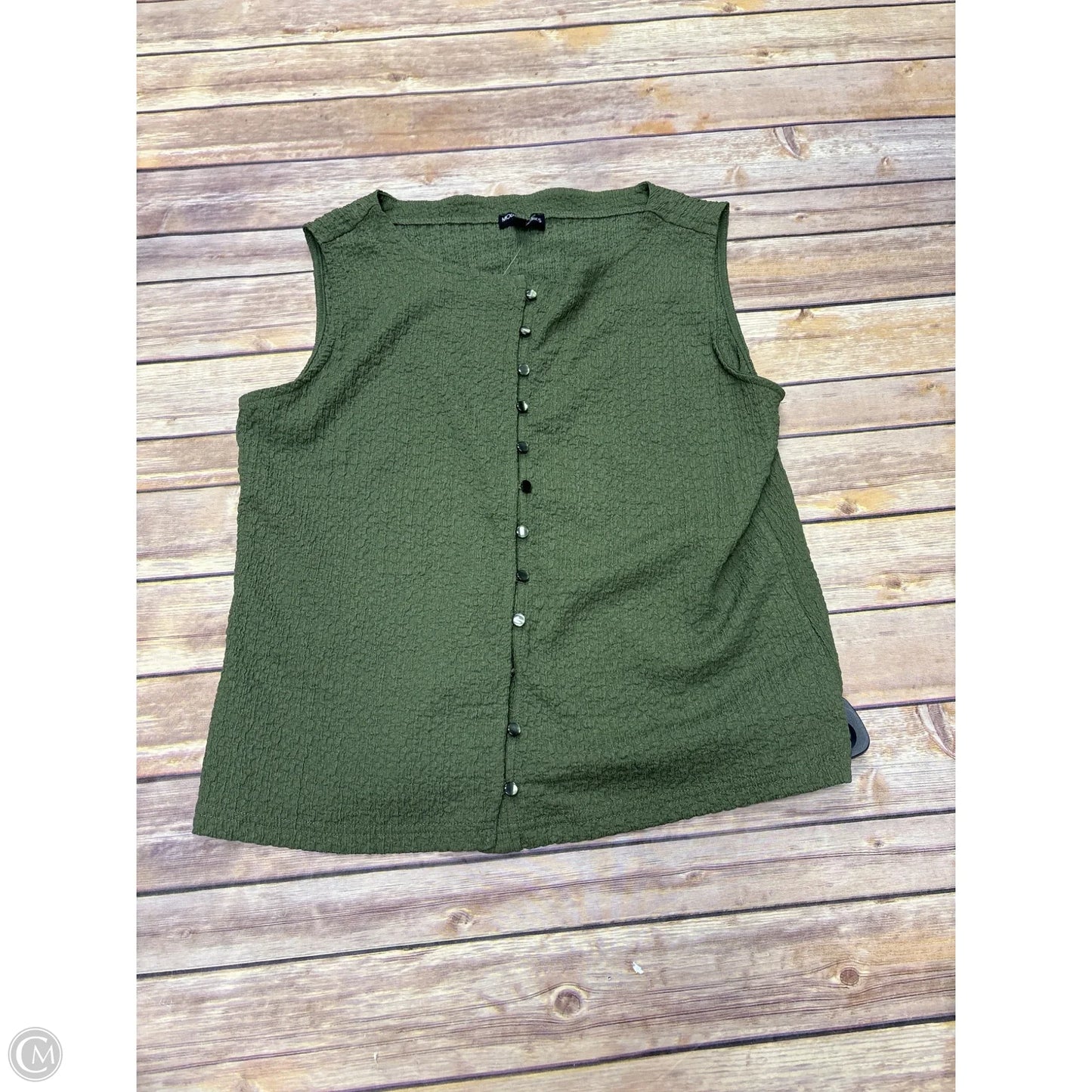 Top Sleeveless By Modern Works In Green, Size: M