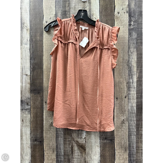 Top Sleeveless By Blu Pepper In Brown, Size: M