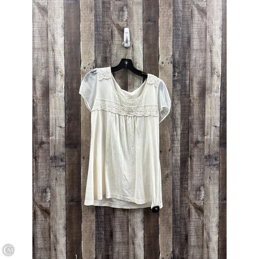 Top Short Sleeve By Loft In Ivory, Size: Xl
