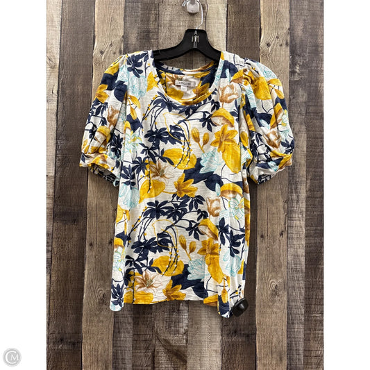 Top Short Sleeve By Chicos In Multi-colored, Size: L