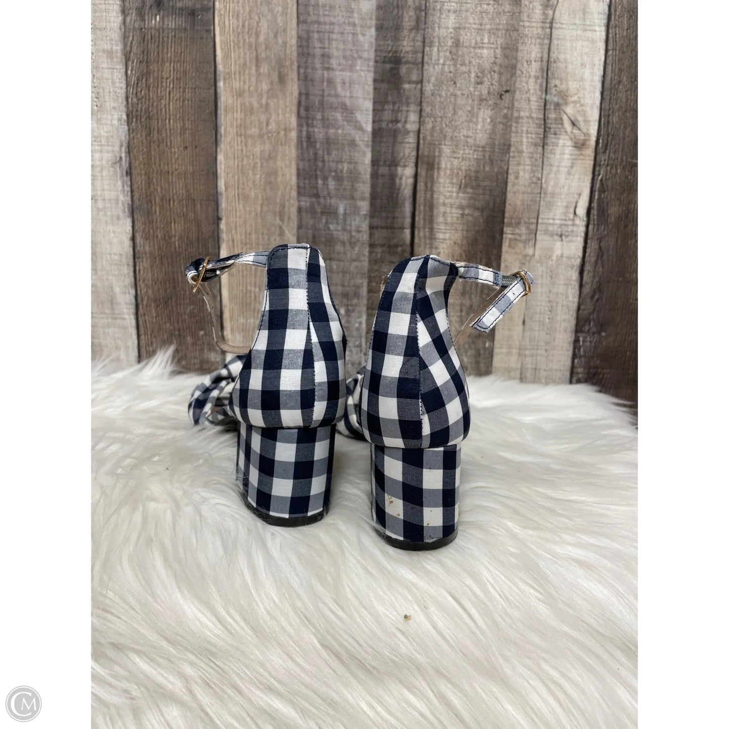 Sandals Heels Block By Betsey Johnson In Checkered Pattern, Size: 7