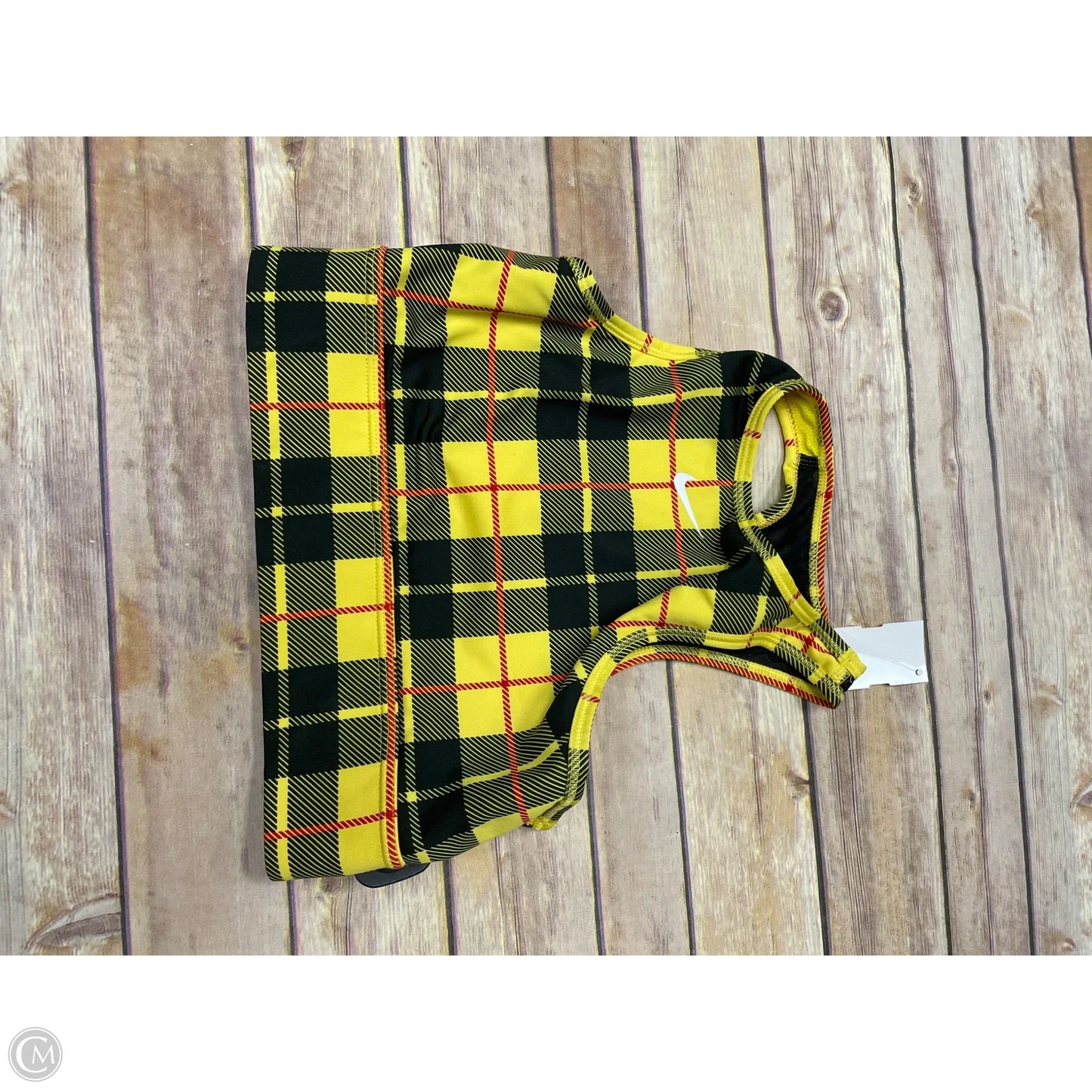 Athletic Bra By Nike In Plaid Pattern, Size: S