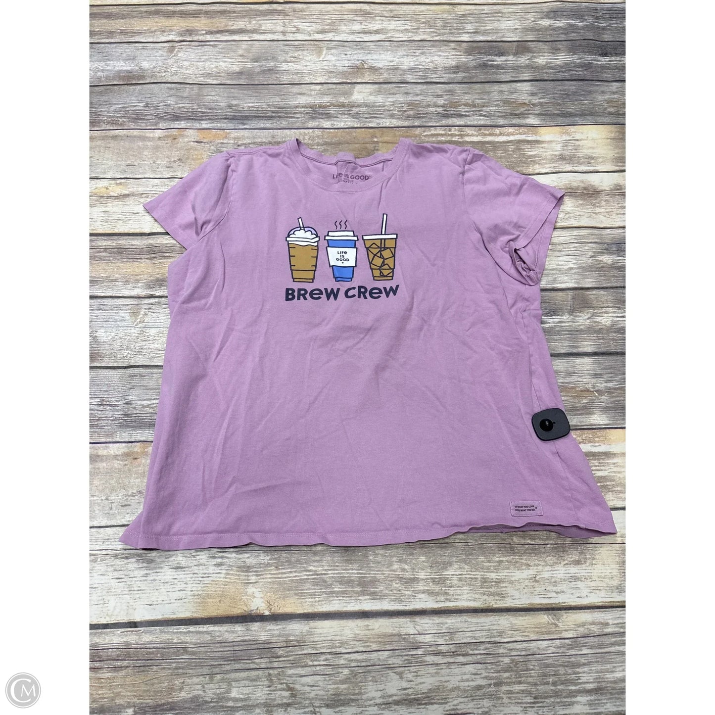 Top Short Sleeve Basic By Life Is Good In Purple, Size: Xxl