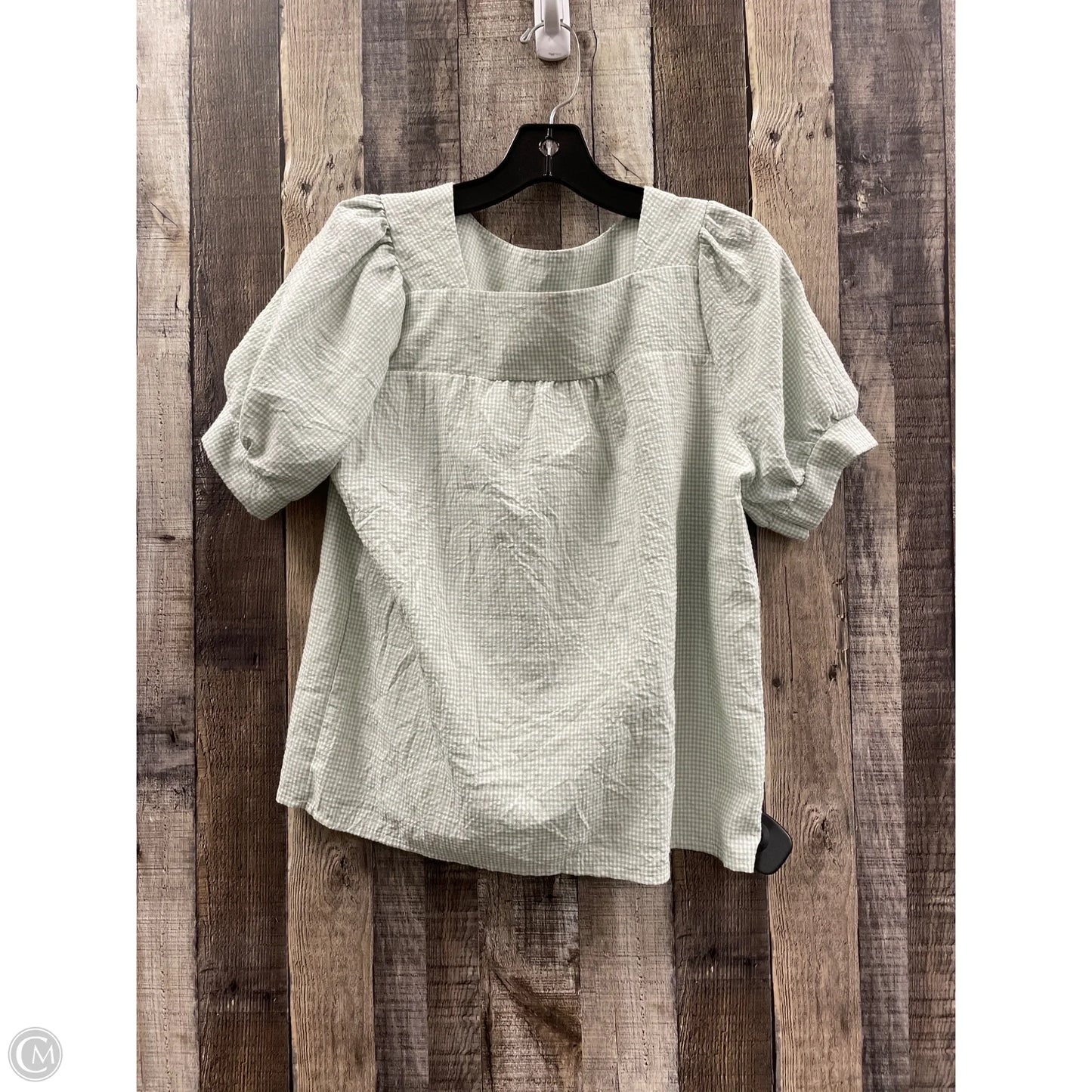 Top Short Sleeve By Cmf In Checkered Pattern, Size: M