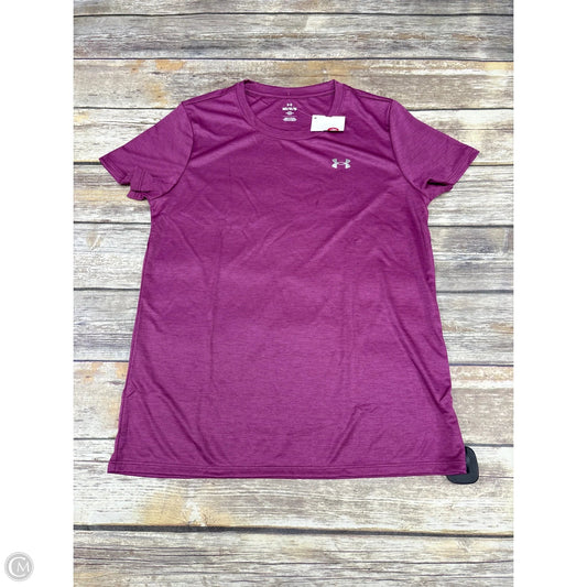 Athletic Top Short Sleeve By Under Armour In Purple, Size: M