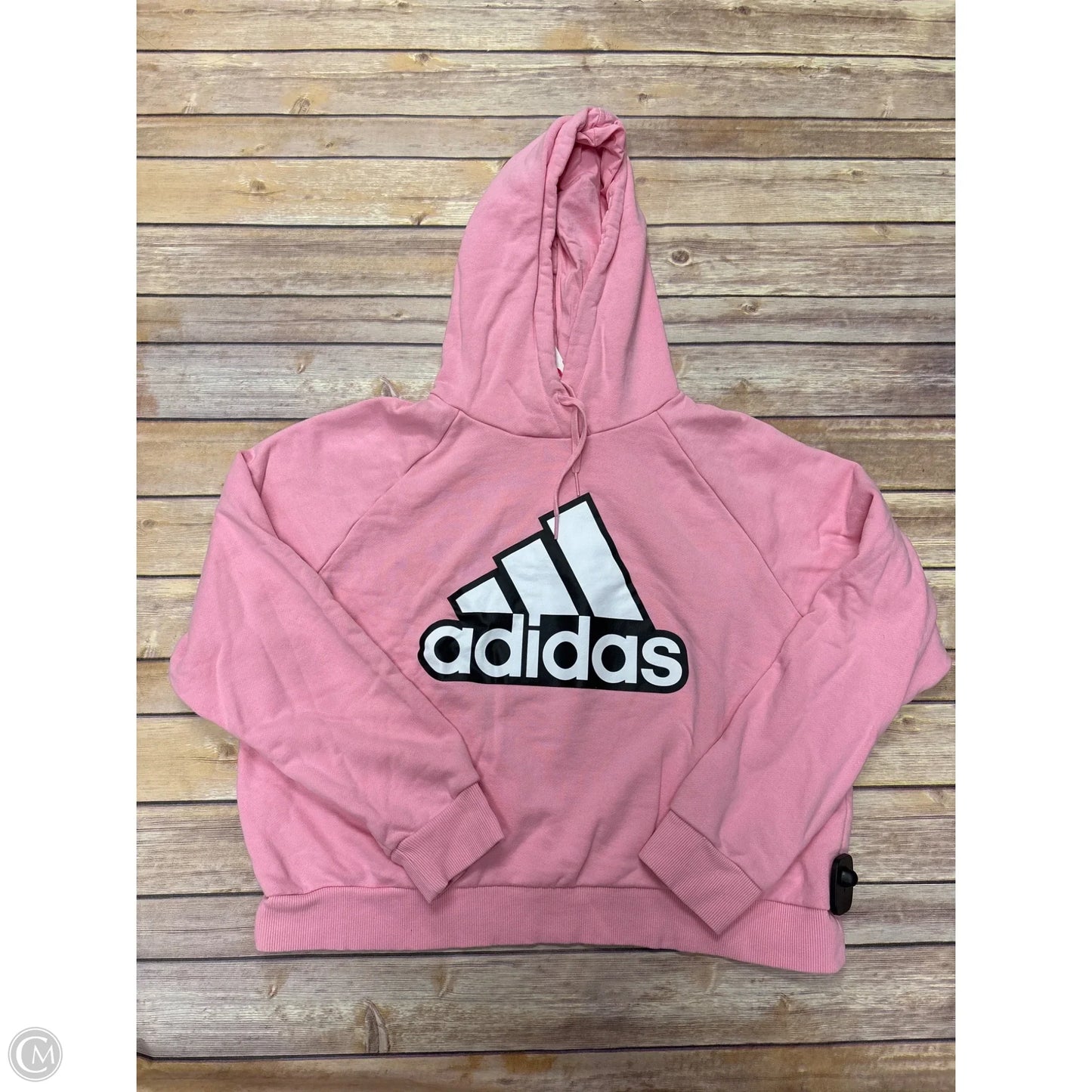 Athletic Sweatshirt Hoodie By Adidas In Pink, Size: M