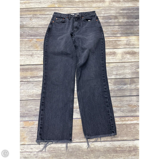 Jeans Straight By Top Shop In Black Denim, Size: 2