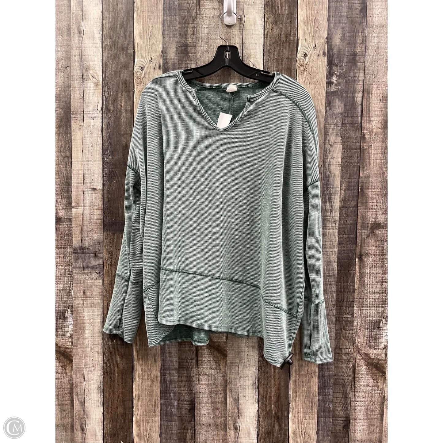 Top Long Sleeve By Like Love In Green, Size: L