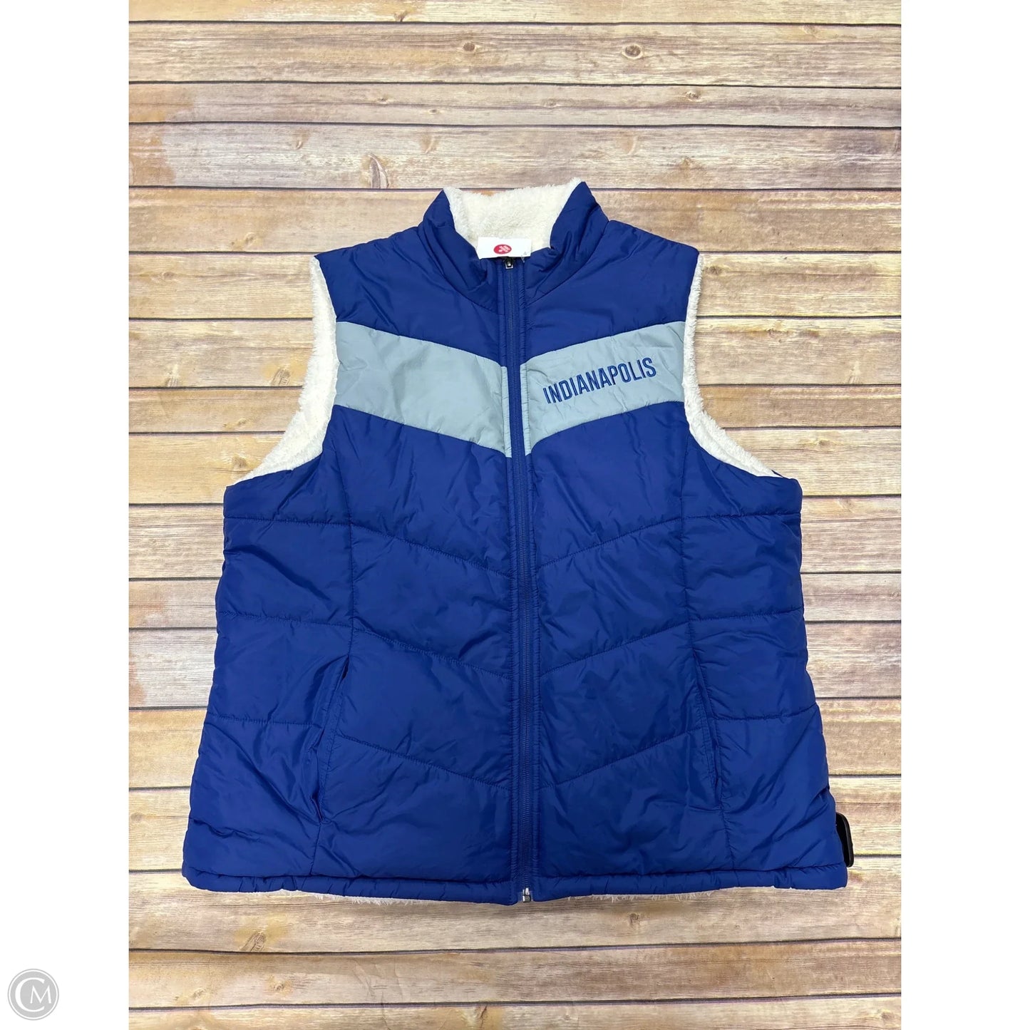 Vest Puffer & Quilted By Nfl In Blue & Cream, Size: Xl