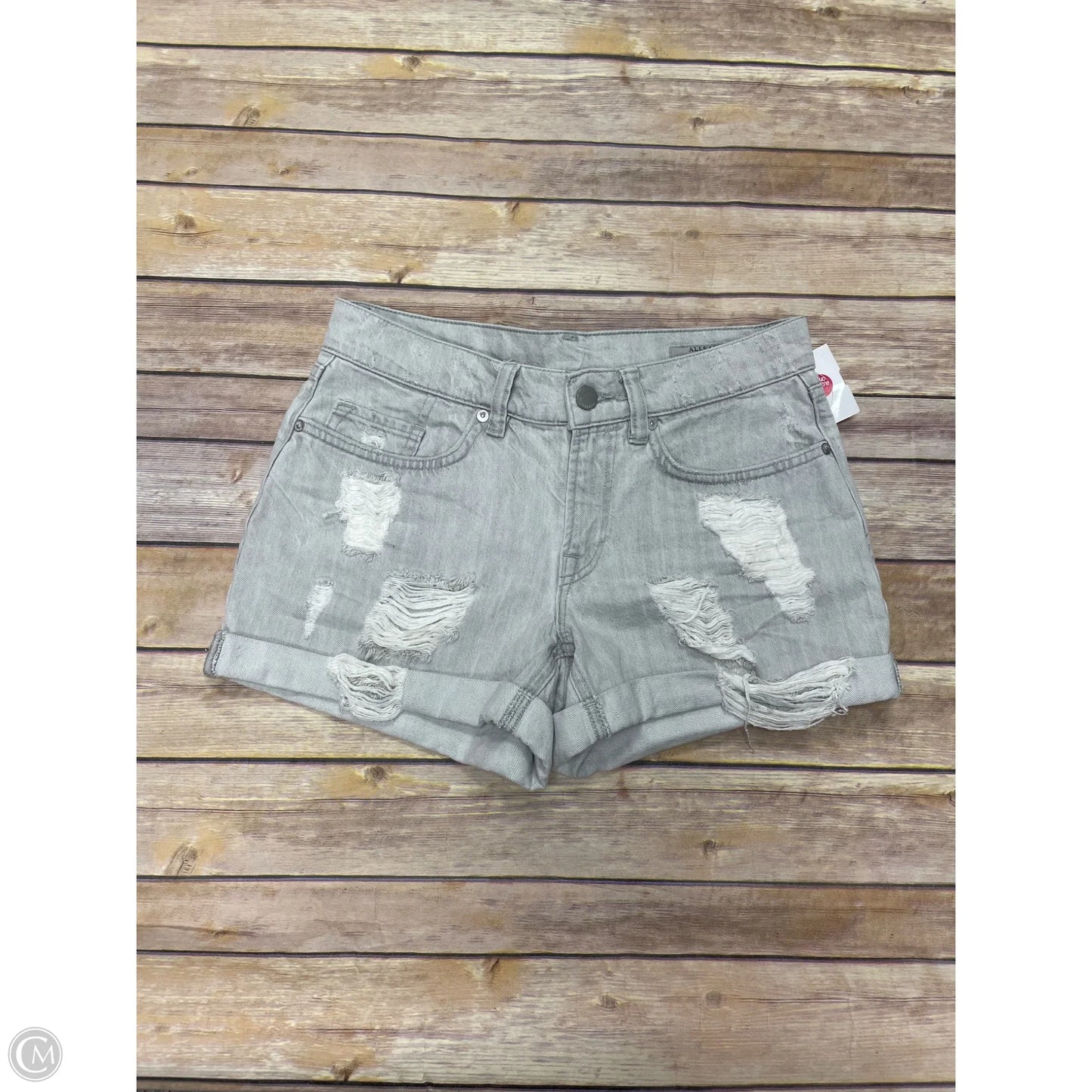 Shorts Designer By All Saints In Grey Denim, Size: 4
