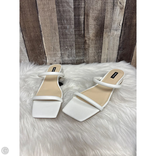 Sandals Heels Block By Nine West In White, Size: 11