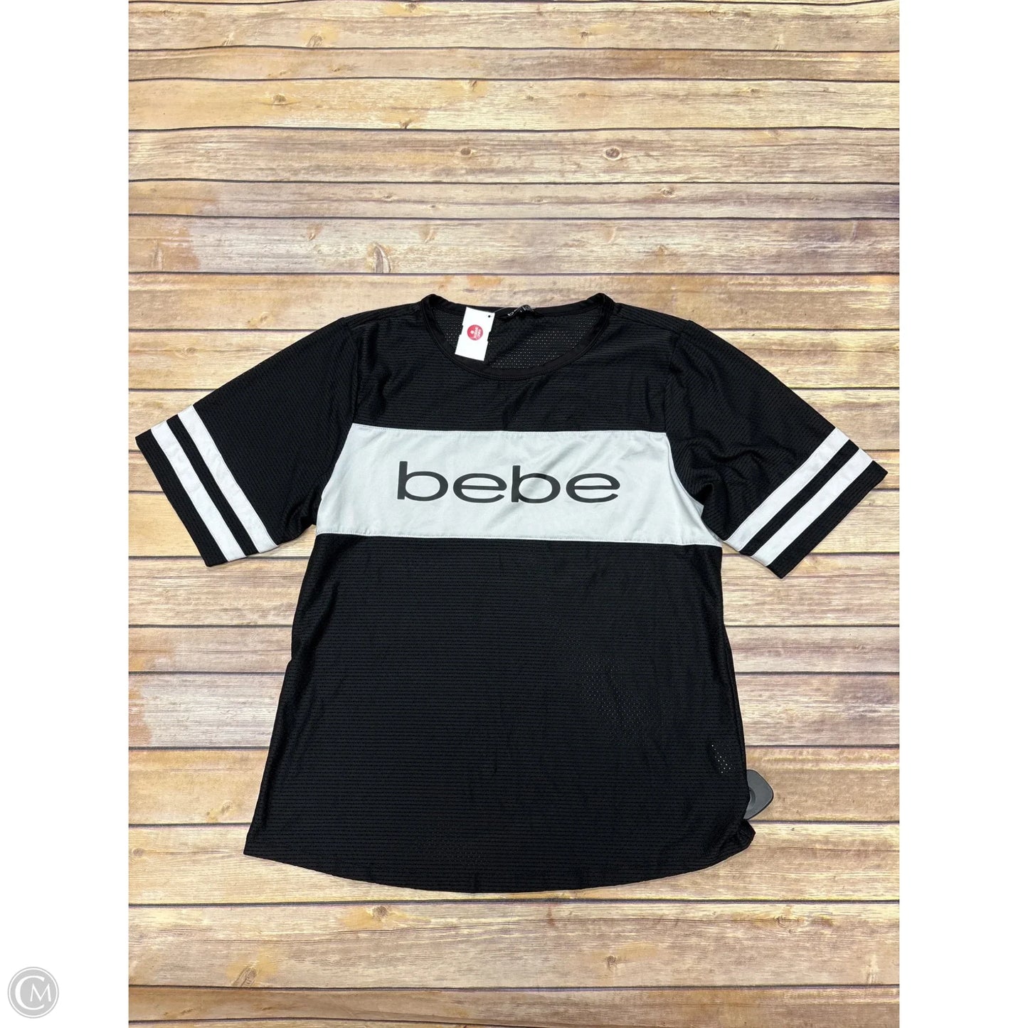 Athletic Top Short Sleeve By Bebe In Black, Size: L