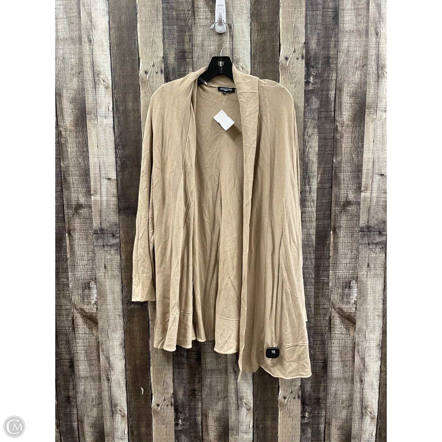 Cardigan By Notations In Tan, Size: 2x
