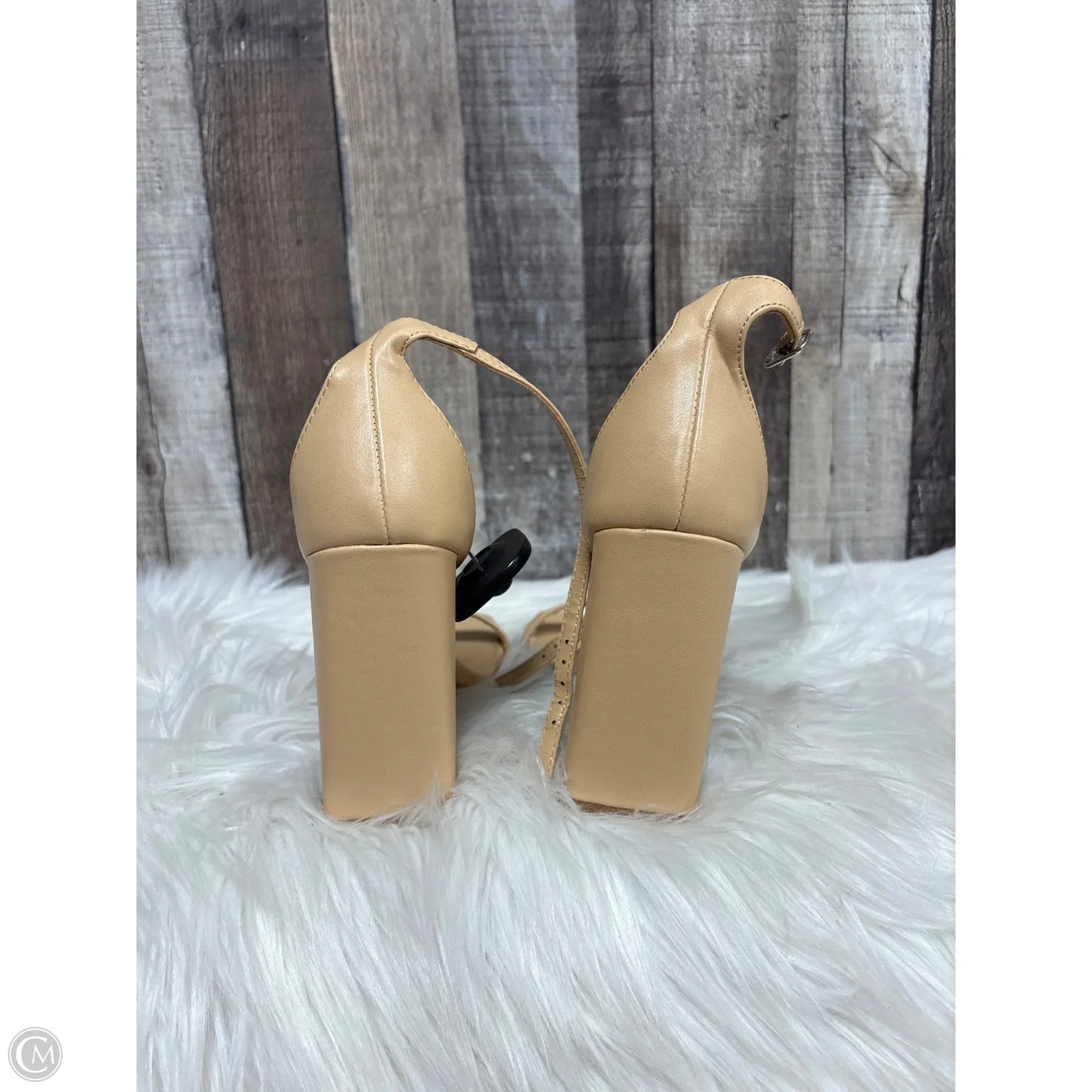 Sandals Heels Block By Forever 21 In Beige, Size: 6