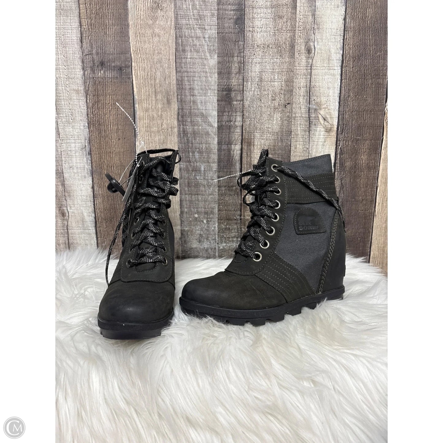 Boots Ankle Heels By Sorel In Grey, Size: 7