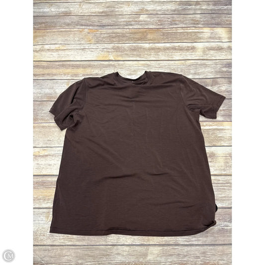 Athletic Top Short Sleeve By Lululemon In Brown, Size: L