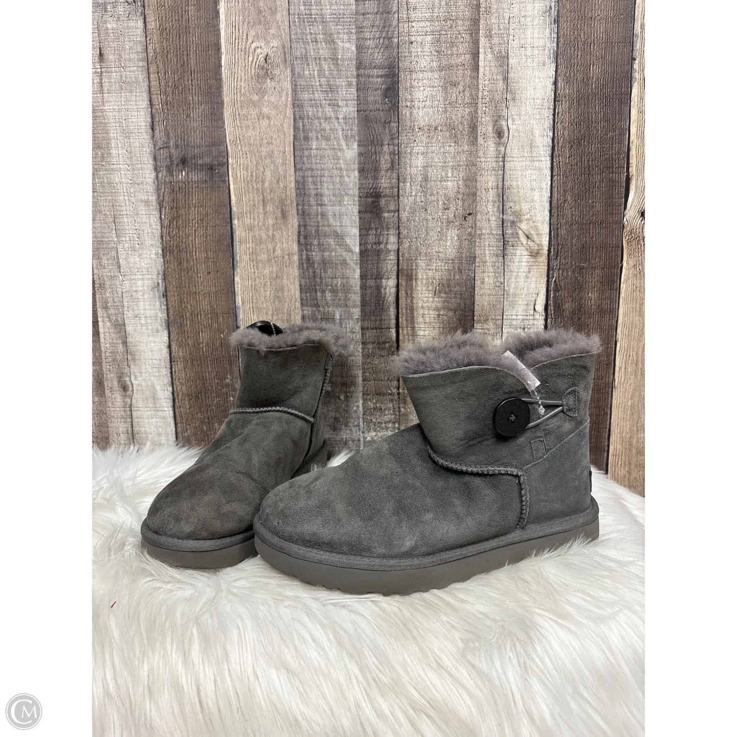 Boots Designer By Ugg In Grey, Size: 9