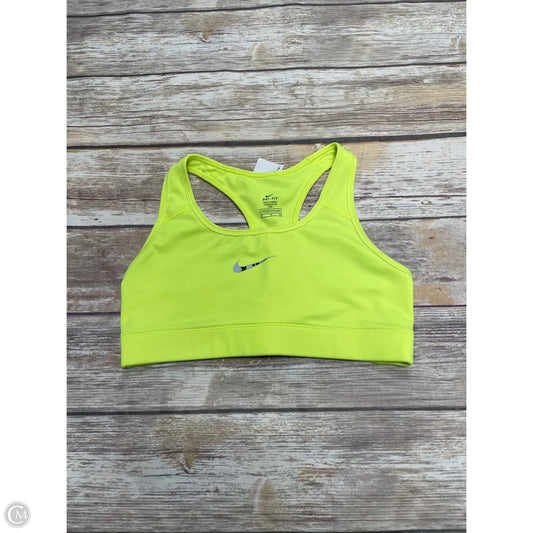 Athletic Bra By Nike In Yellow, Size: S