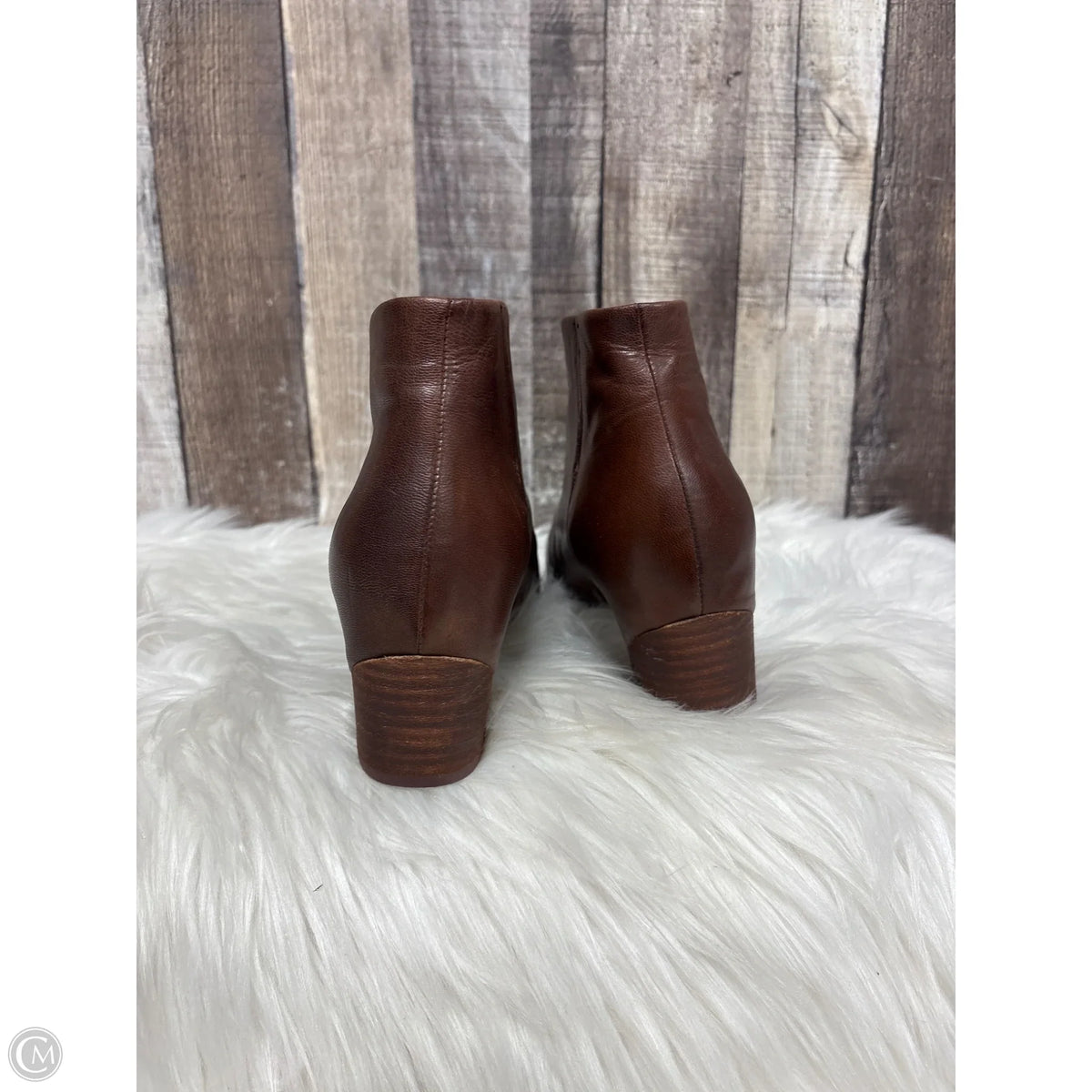 Boots Ankle Heels By Clothes Mentor In Brown, Size: 8