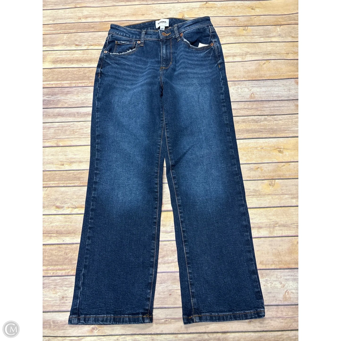 Jeans Straight By Sonoma In Black & Blue, Size: 4p