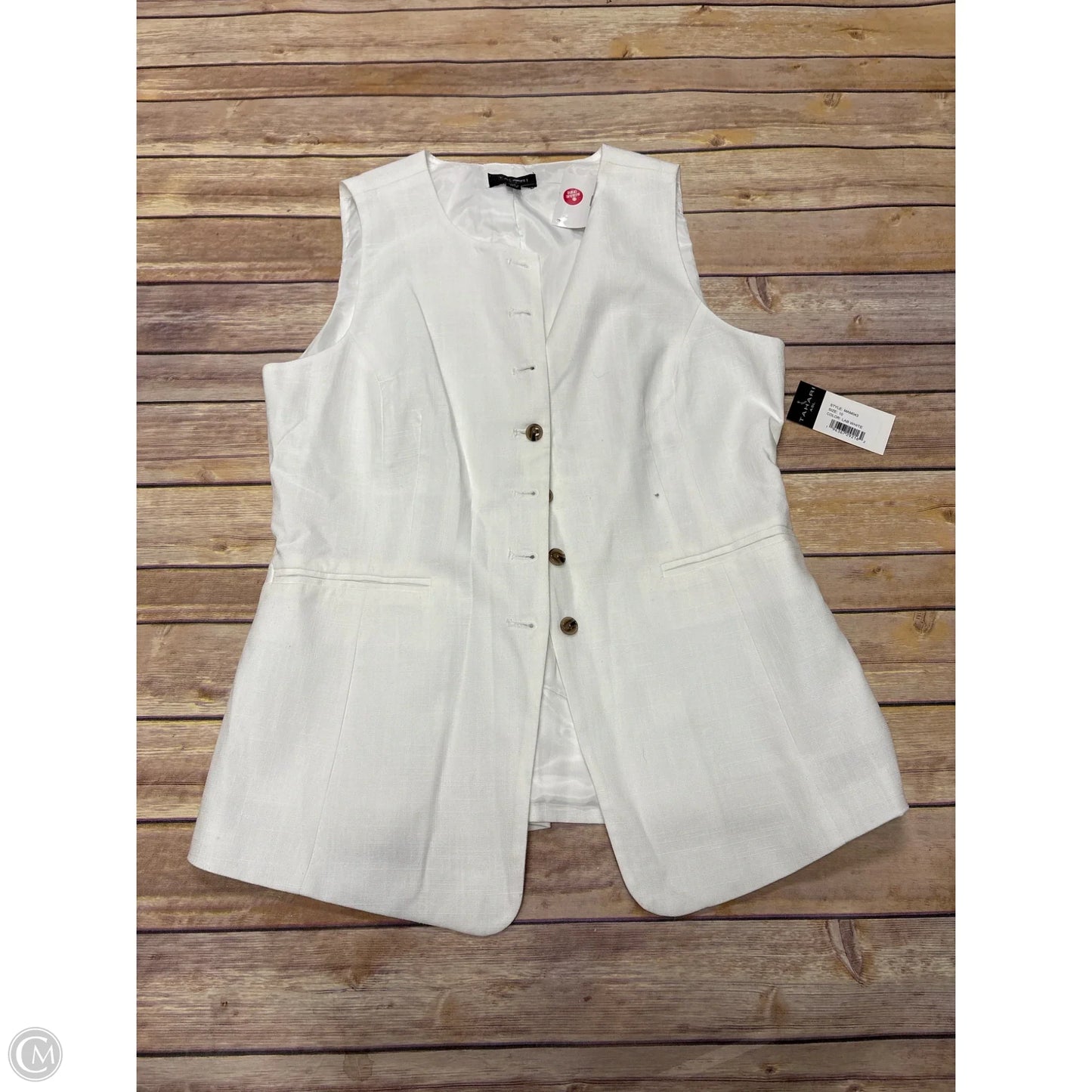Vest Other By Tahari In White, Size: M