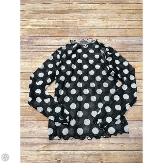 Top Long Sleeve By Shein In Polkadot Pattern, Size: L