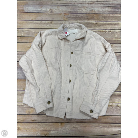 Jacket Shirt By Aeropostale In Cream, Size: L