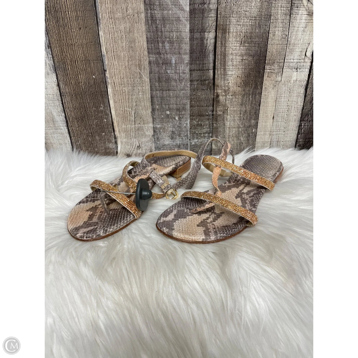 Sandals Designer By Stuart Weitzman In Snakeskin Print, Size: 8.5