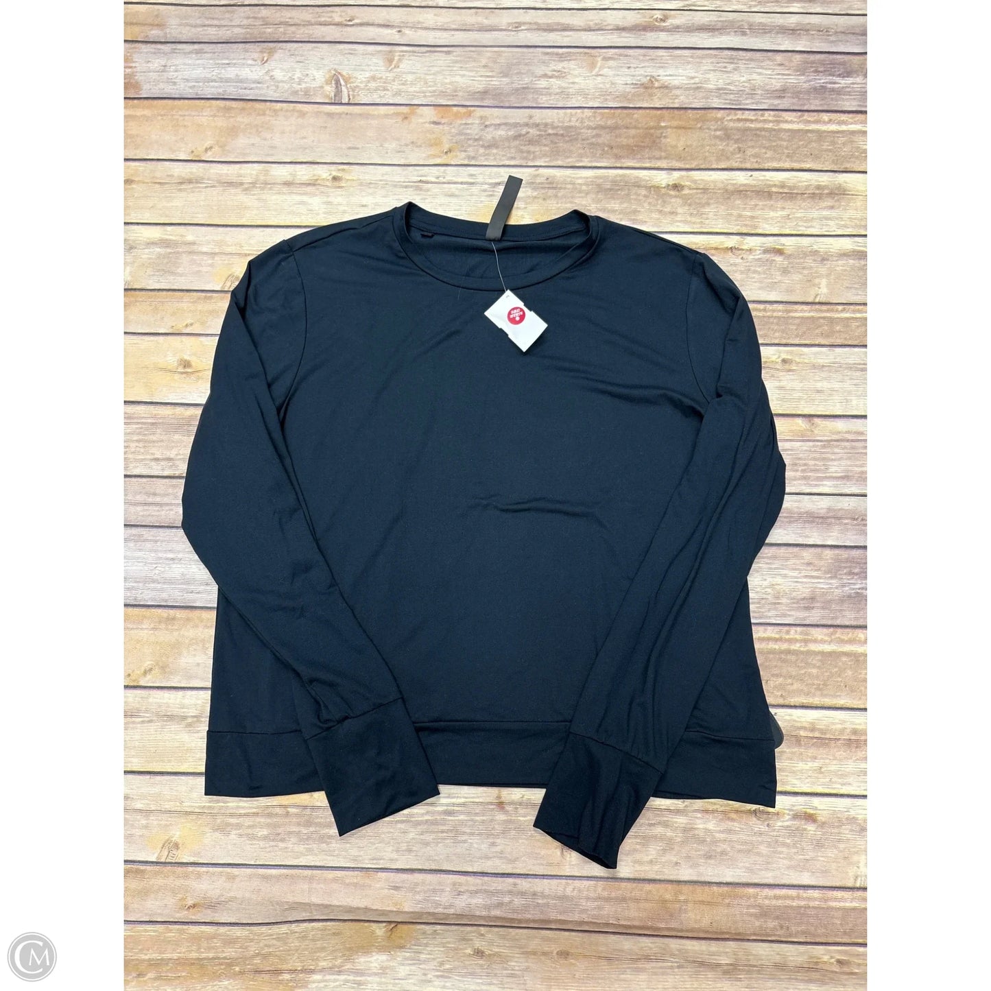 Athletic Top Long Sleeve Crewneck By Lukka In Black, Size: L