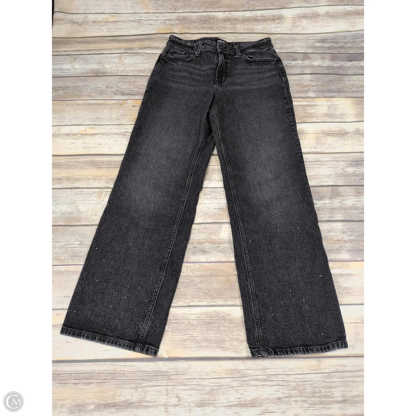 Jeans Straight By Edgely In Black Denim, Size: 10