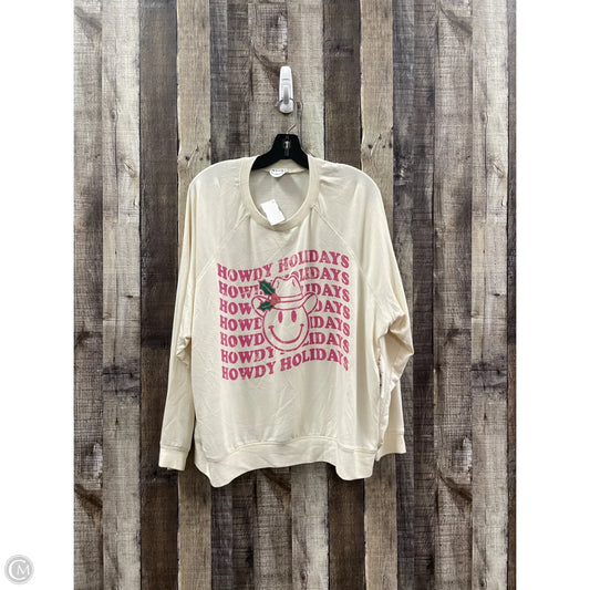 Top Long Sleeve By Arula In Cream, Size: 1x