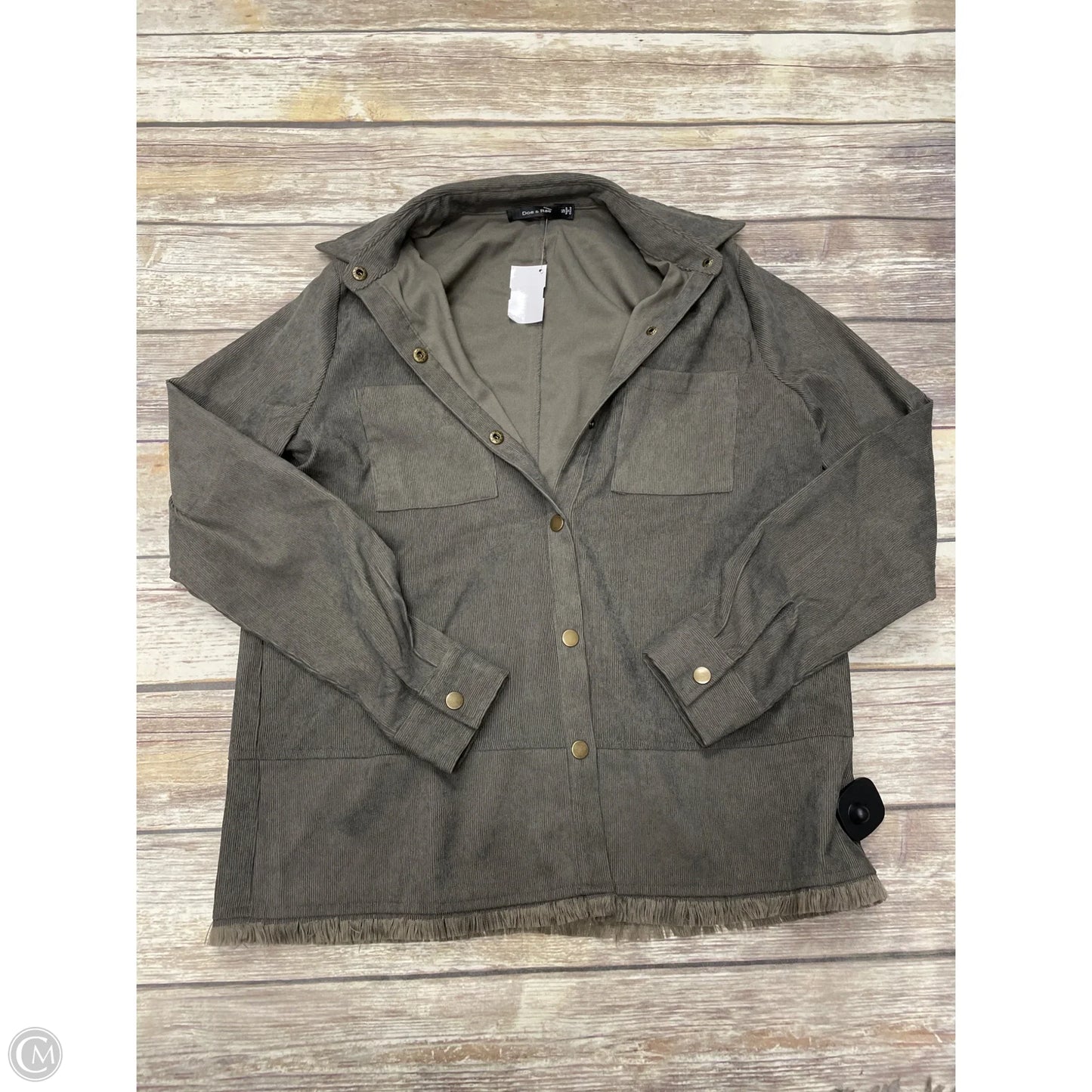 Jacket Shirt By Doe & Rae In Green, Size: S