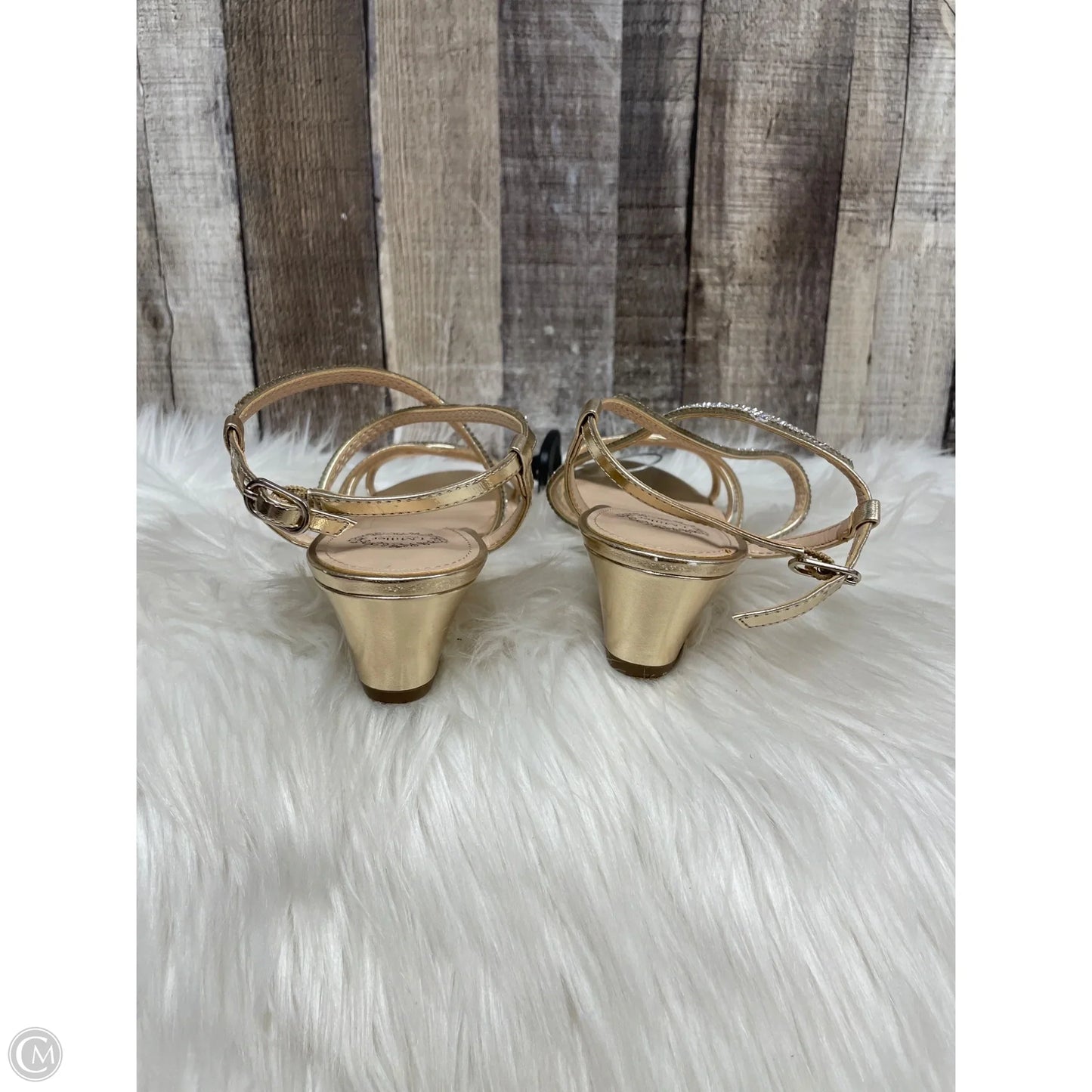 Sandals Heels Wedge By Cme In Gold & Silver, Size: 7.5