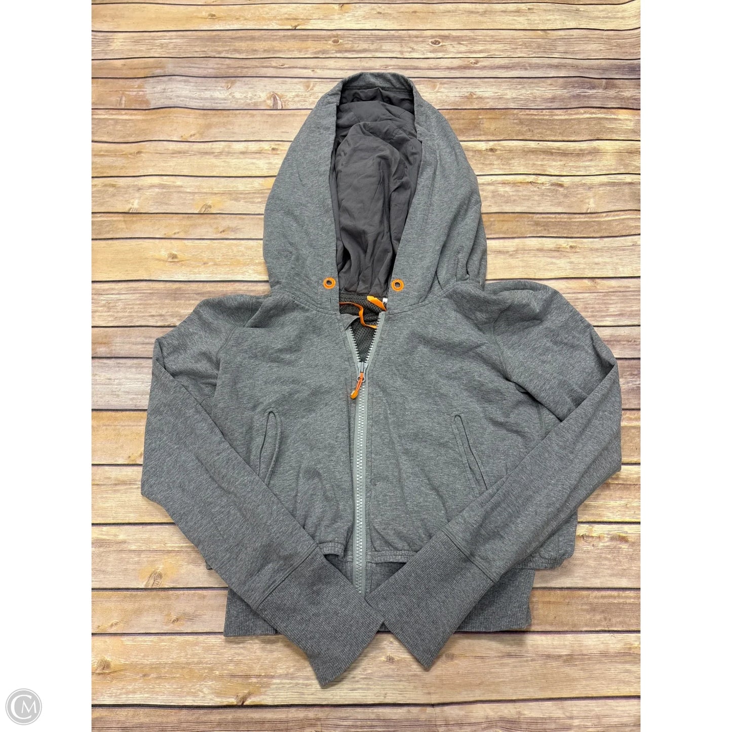 Athletic Jacket By Lululemon In Grey, Size: 8