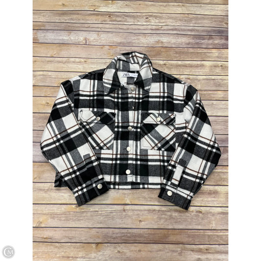 Jacket Shirt By Zara In Plaid Pattern, Size: M