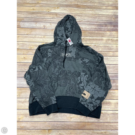 Athletic Sweatshirt Hoodie By Nike In Black & Grey, Size: M